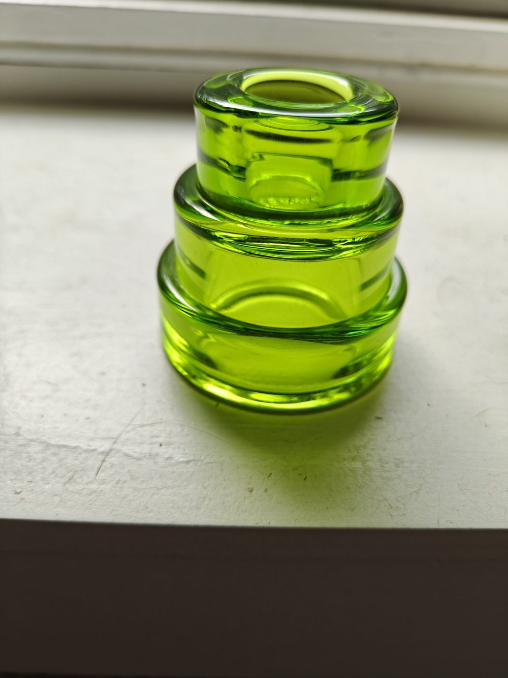 Lime Glass Stacked Votive Candle Holders Set Of 2 -reversable